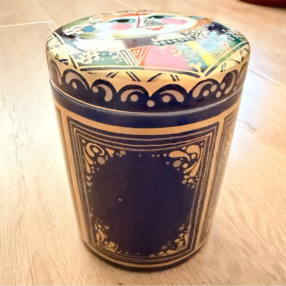 Rosenthal Bjorn Wiinblad 1001‎ Nights Lidded Porcelain Cobalt Gold Cannister Jar